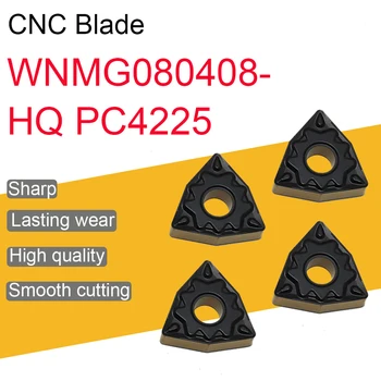 10PCS Karbidu Vložky WNMG080408-HQ PC4225 Vysokej Kvality WNMG08 CNC Externé Nástroje na Sústruženie, Sústruh Príslušenstvo na krájanie