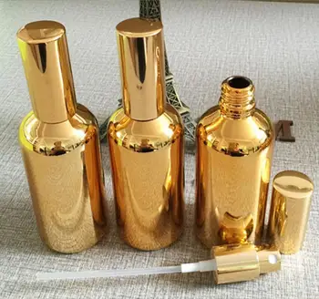 140pcs/veľa 100ml Vysokej teplote pozlátené naplniteľné prázdne rozprašovačom sprej fľaše,prázdne sklenené parfum fľašu