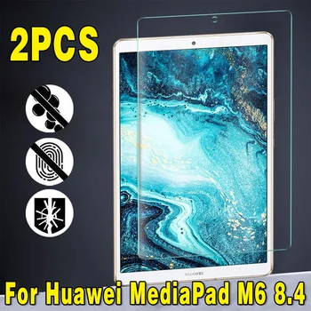 2 ks Tvrdeného Skla pre Huawei MediaPad M6 8.4 Palcový 9H Anti-Scratch Anti-odtlačkov prstov Celý Film Tablet Kryt Screen Protector