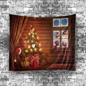 200*150 cm Vianočné Závesné Nástenné Gobelíny Zdobenie Domácnosti Tlač Steny Domova