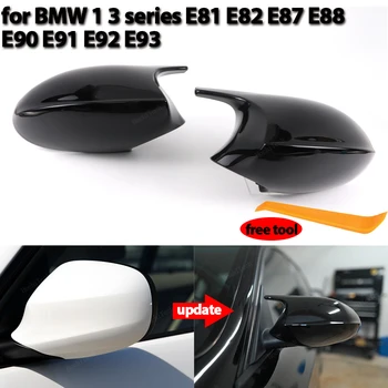 2x Uhlíkových Vlákien Štýl Čierne Spätné Bočné Zrkadlo pokrytie Čiapky pre BMW E90 E91 2005-2011 E92 E93 2006-2013 E81 E82 E88 E87 E88