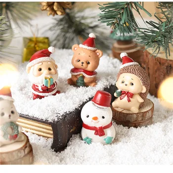 3.5 * 5 cm Mini Santa Claus Figúrky Miniatúrne Dekorácie Vianoce Domov Záhrada Santa Claus Obrázok Ozdoby Vianočné Živice Darček