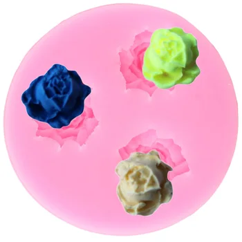3 Otvor Ruže Kvet Cupcake Vňaťou Silikónové Formy Tortu Hranice Fondant Formy DIY Svadobnú Tortu Zdobenie Nástroje, Cukrovinky, Čokoláda, Formy