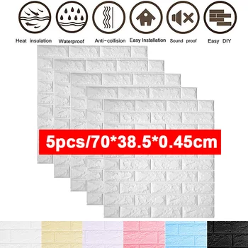 5 ks 70x38cm Samolepky na Stenu 3D Tapety na Steny v Kotúčoch samolepiace Tapety pre Spálne, Obývacia Izba, Kuchyňa Domova