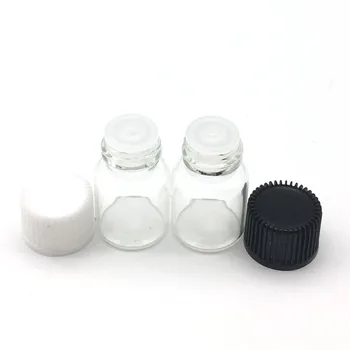 5 ks Mini Jasné, 2ml Sklenené Fľaše s Ústie Redukcia Malé Parfum Vzorku Esenciálny Olej Ampulky