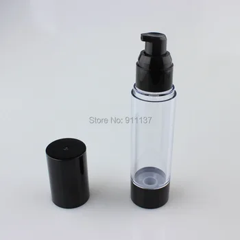 50pcs/veľa Black 50ml balenie kozmetických airless fľaše, prázdne black 50ml pre starostlivosť o pleť airless plastové čerpadlo fľaša na krém