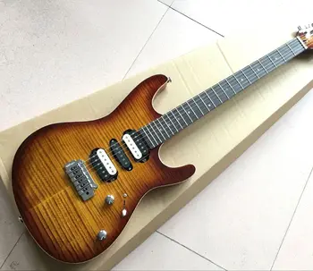 Custom shop elektrická gitara Hnedá farba Handwork 6 bodnutie guitarra eben hmatníkom kvalitné snímače