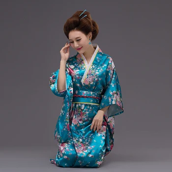 Dropshipping Nové Klasické Japonské Dámy' Hodvábne Kimono Yukata Haori S Obi Novinka Večer Party Šaty Cosplay Kvet Jedna Veľkosť