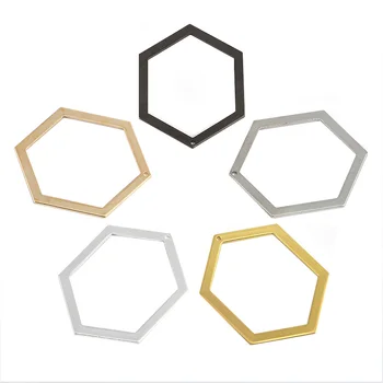 Jednootvorová Nepravidelný Geometrické Hexagon Prívesok Multicolor Mosadz Šperky Príslušenstvo DIY Náhrdelník Náramok Príslušenstvo