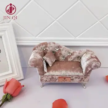 Jin, gauč Európskej módne šperky box pure color flannelette bábika princezná príslušenstvo krúžok šperky boxy