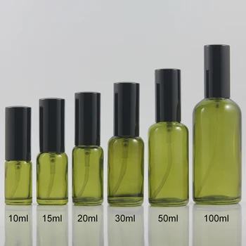 luxusné kozmetické sprej 10 ml fľaša mini prenosné olej, sklenené fľaše so čierne hliníkové čerpadlo