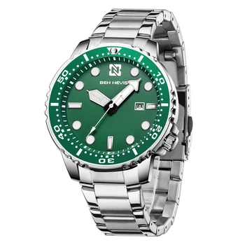 Muži Hodinky 2021 Luxusné Plnej Ocele Nepremokavé Automatický Dátum Sledovať Mužov Zelená Quartz Potápanie Športové Náramkové Hodinky Reloj Hombre