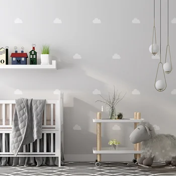 Nordic štýl tapety blue sky biele oblaky detskej izby chlapec dievča izba spálňa Princezná pozadia, tapeta na stenu