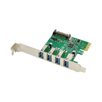 PCIE Na USB Karte PCI-E X1 NE C720201 Čip, 4 Port USB 3.0 Rozšírenie Karty Štyri Port TYPU A Adaptér s 15 KOLÍKOVÝ SATA Napájania