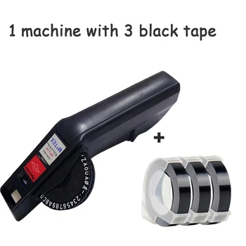 Razba motex Ručná Tlačiareň štítkov s 3 pásky, plastové písmom stroj pre 3D razba 9/12 mm označenie páska čierna