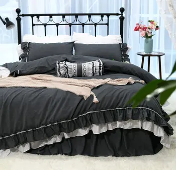 Romantický elegantnej čipky posteľná bielizeň sada,plné kráľovná kráľ bavlna fairyfair prehrabať dvojité bytový textil prehoz cez posteľ obliečky na vankúš perinu