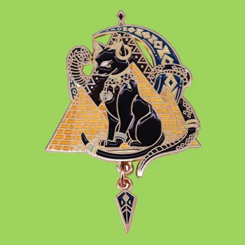 Staroveké Egyptské Pyramídy Kleopatra Mačka Smalt Pin Klobúk Slovo Oblečenie Brošňa Taška Klopě Pin Odznak Šperky Art Darček pre Priateľov