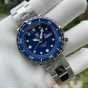 Tuniaka Môže STEELDIVE SD1975W Swiss Svetelný 300M Nepremokavé Automatické Mechanické Potápačské Náramkové hodinky Sapphire Crystal Dvojité Kalendár