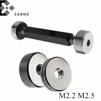 Vlákno plug / krúžok rozchod M2.2x0.45 / M2.5x0.35 / M2.2x0.25 M1.1 M1.4 M1.6 M1.8 6 g 6h presnosť metrika kovové go & nogo plug gage