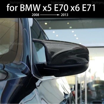 Vysoko kvalitné Auto Príslušenstvo pre BMW E70 X5 X6 E71 2007-2014 M-Inšpiroval Karbónový Vzhľad Zrkadlo Pokrytie Nastaviť