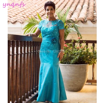 YNQNFS M185 Čipky Appliques Korálkové Taft, Formálne Šaty Pre Svadobné Party Elegantné Matka Nevesty Ženícha Šaty 2020