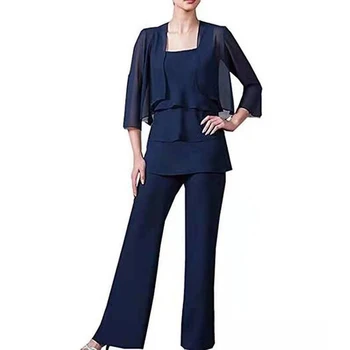 Šifón Matka Nevesty Šaty 2020 3KS plus veľkosť nohavice obleky pre špeciálne príležitosti babička šaty