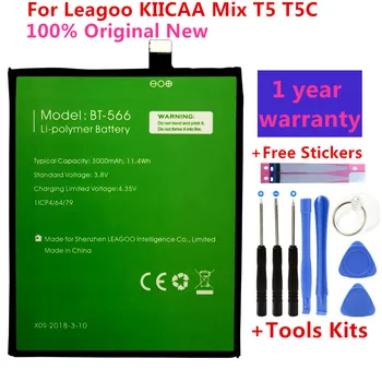 100% Originálne BT-565&BT-566 3000mAh Batérie Pre Leagoo KIICAA Mix T5 T5C BT565&BT566 Mobile Chytrý Telefón Časti Batterie batérie