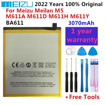 100% Originálne Nové BA611 3070mAh Náhradné Batérie Pre Meizu M5 M611 M611A M611D M611H M611Y Mobilného Telefónu, Batérie Bateria