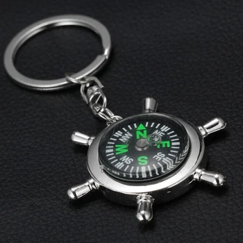 1Pc Zbrusu Nový Kompas Auto Kľúč Reťazca Krúžok Kľúčenka, Darček Kovové Auto Keyring Keychain 9.6*5*1 cm