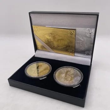 2 pc Tezos Mail Mince Pozlátené XTZ Fyzickej Cryptocurrency Strieborných Mincí V Rubrike Domáce Dekorácie Suvenírov Pamätné Mince