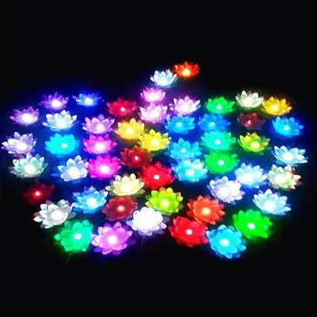 20 cm Priemer LED Lotus lampa v Farebné Zmeniť plávajúce vody, ktorí Chcú Svetlo, Voda, Svietidlá Pre Party Dekorácie