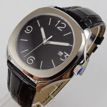 40 mm Miyota 8215 Luxusné Námestie Automatické náramkové hodinky mužov zafírové sklo ss náramok waterproof black dial