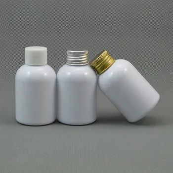 60pc/veľa 100ml Bieleho Plastu make-up Fľaša na Vodu, Skrutkovací uzáver Prázdny Toner Kontajner, Naplniteľné Fľaša na Mlieko , Biela/Strieborná Spp