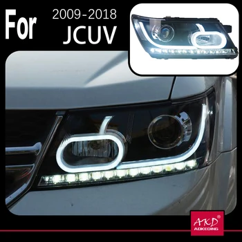 AKD Modelu Auta pre Dodge JCUV Cesty 2009-2017 LED Reflektor Fiat Freemont LED DRL Hid Angel Eye Bi Xenon Lúč Príslušenstvo