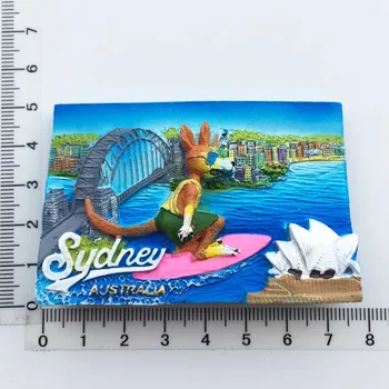 Austrália Sydney Cestovné Prvky Suvenír Maľované Živice Magnetické Chladnička Magnet