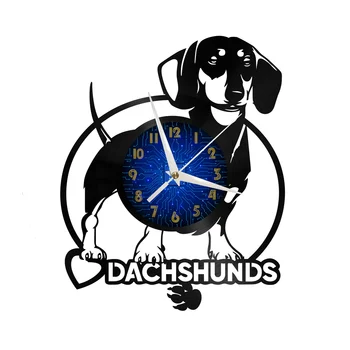 Dachshunds psa Vinyl Nástenné Hodiny pre Kuchynské Nástenné Dekor Wall Art