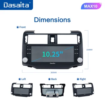Dasaita pre Toyota 4Runner GPS 2011 2012 2013 2014 2015 2019 Auto 10.2