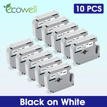 Ecowell 10x Kompatibilné p-touch označenie páskou MK221 MK-221 M-K221 čierne na bielom vymeniť za Brat S Dotyk páska tlačiarne mk 221