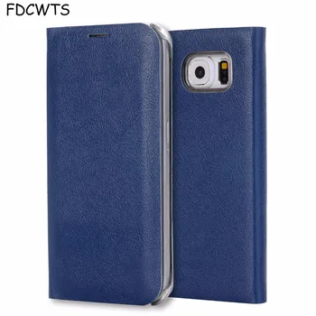 FDCWTS Flip Cover Kožené puzdro Pre Samsung Galaxy S6 okraji S6 Peňaženky Telefón Prípade Kryt S ID Kreditnej Karty, Držiak Pre Samsung S6