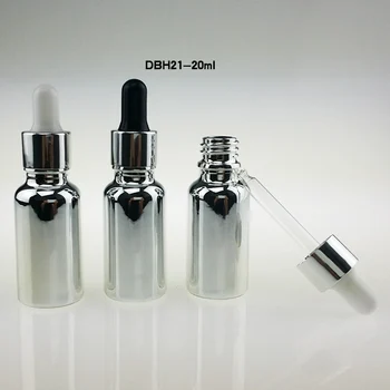 high-grade veľkoobchod 100ks 20 ml sklo činidla kvapkadla fľaša na parfum , prázdne striebro, sklo éterické oleje kvapkadla fľašu