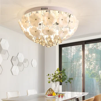 Jednoduché osobnosti obývacia izba kreatívne Kvetinové svetlá moderné Crystal prívesok kruhové kolo spálňa stropné svietidlo LO814