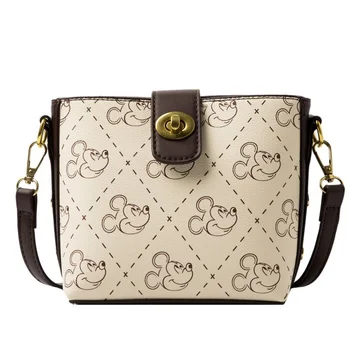 Karikatúra Disney Mickey Mouse pu tlač jeden-ramenný mobilný telefón taška na bežné messenger námestie taška lady kabelka nákupní taška