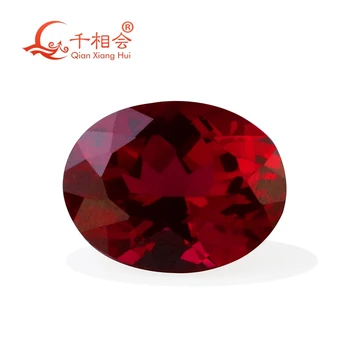 laboratórne vytvorené ruby oválny tvar Prírodné rez červená farba umelého ruby korund klenot kameň pre šperky robiť