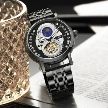 Luxusné MECHANICKÉ MUŽ HODINKY Automatické Hodinky Muž Roman Dial hodinky pre mužov homme montre