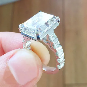 Luxusné Svadobné Svadobné Prstene pre Ženy Crystal Námestie AAA Cubic Zirconia Elegantný Prsteň Vysokej Kvality Vyhlásenie Príslušenstvo Šperky
