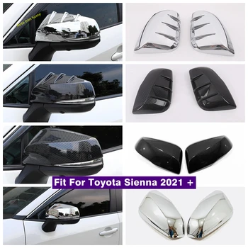Mimo Dvere Spätné Zrkadlo Dekorácie Chránič Shell Kryt Výbava Vhodné Pre Toyota Sienna 2021 2022 Chrome / Carbon Fiber Vzhľad