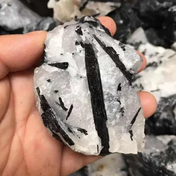 MOKAGY 150 G-200 G Surových Prírodných Čierny Turmalín Quartz Drahokam Drsné Crystal Minerálne Vzor 1pc
