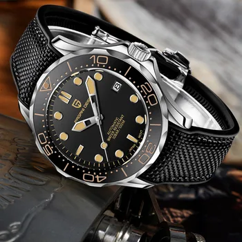 Pagani Dizajn 007 Pánske Luxusné Mechanické Náramkové hodinky 100M Vodotesné Keramická Fazeta NH35A Muž Hodiny Seahorse Série Gumy Hodinky