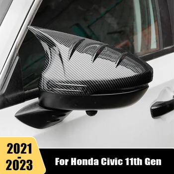 Pre Honda Civic 11. Gen 2021 2022 2023 ABS Carbon Auto Vonkajšie Spätné Zrkadlo Pokrytie Nálepky Modelovanie, Dekoratívne Doplnky