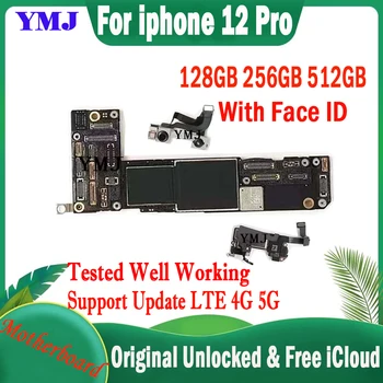 Pôvodná Doska Pre iPhone 12 Pro základná Doska S Č Tvár ID Logic board Podporu IOS Updat 4G LTE 5G Doske iCloud Odomknúť MB